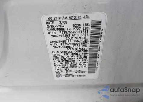 2009 Nissan Murano Le из США, поврежденный, VIN JN8AZ18W19W124737